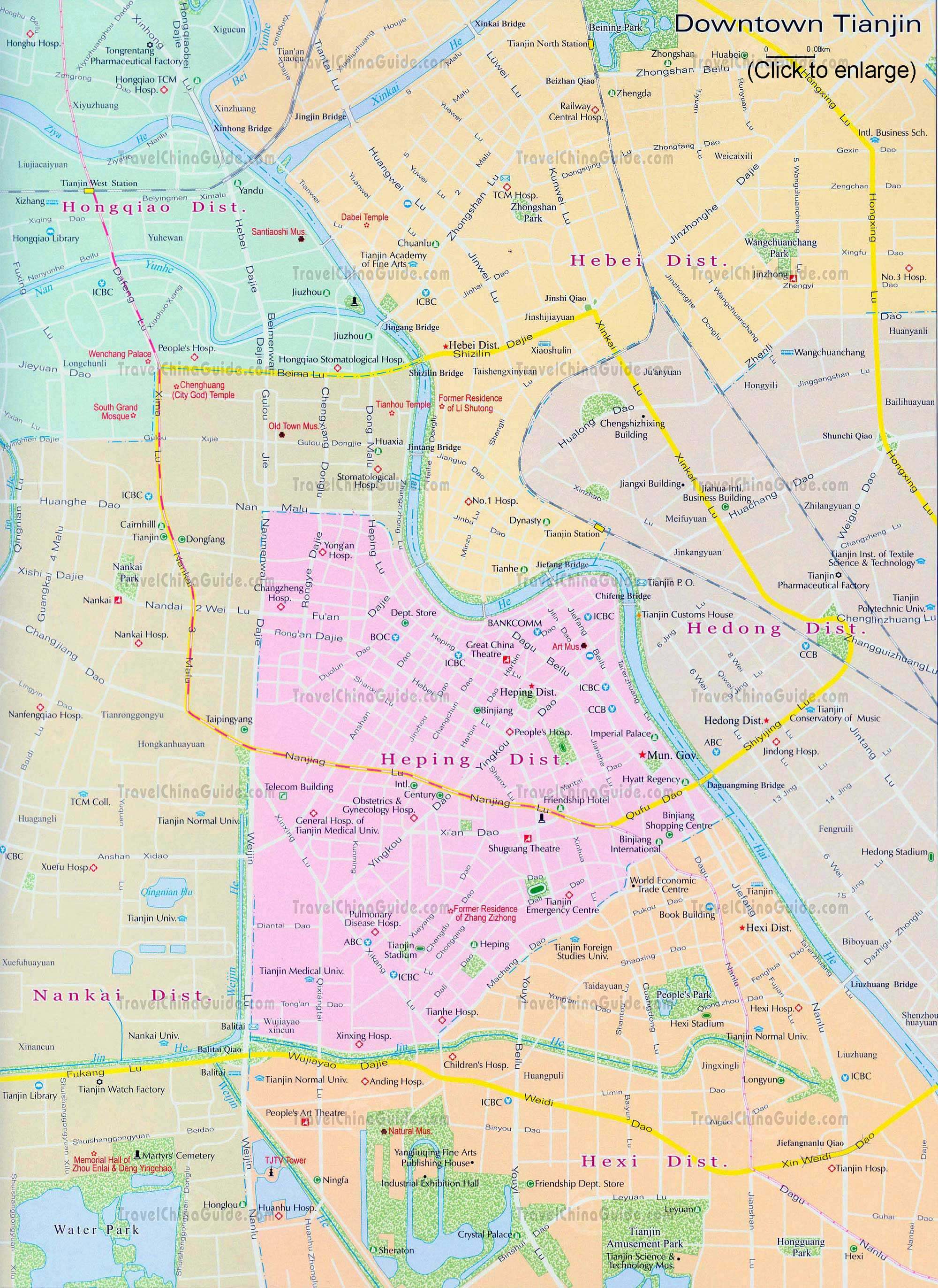 centre ville carte du tianjin